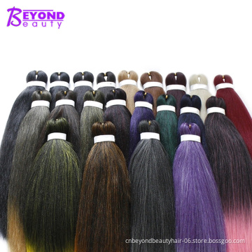 Hot selling Japanese Synthetic Fiber 100 % Soft Pre stretched Braiding Hair Layered Yaki braiding hair prestretched braids
